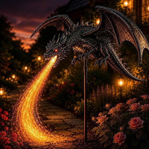 Drago solare fuoco giardino - fuoco,